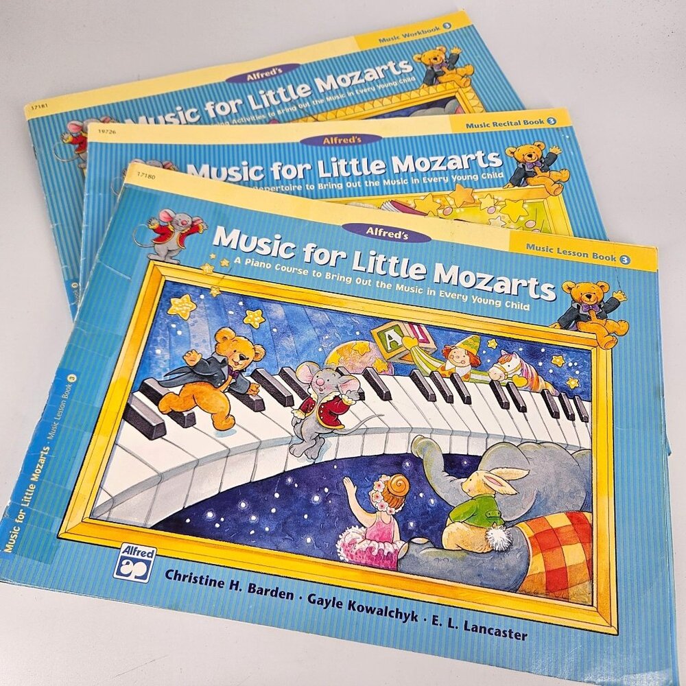 Alfred Music for Little Mozart Piano Learning Prep Level 3 Lesson Recital Lot 2